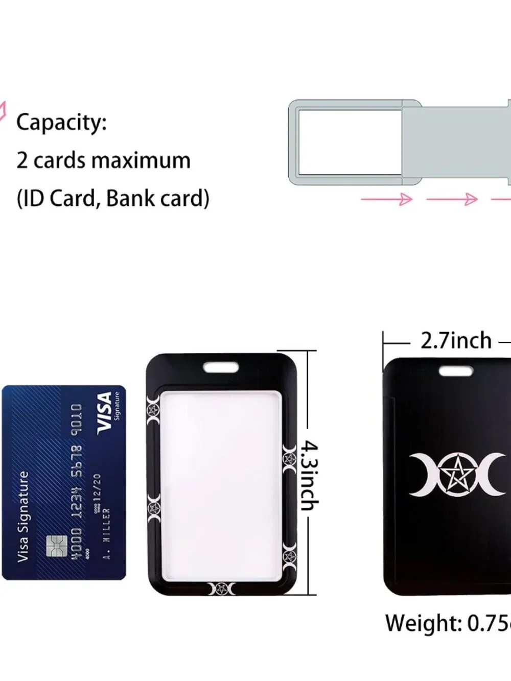 Cool Moon ID Lanyard Badge Holder for Women Men Key Card Holder Keychain Holder